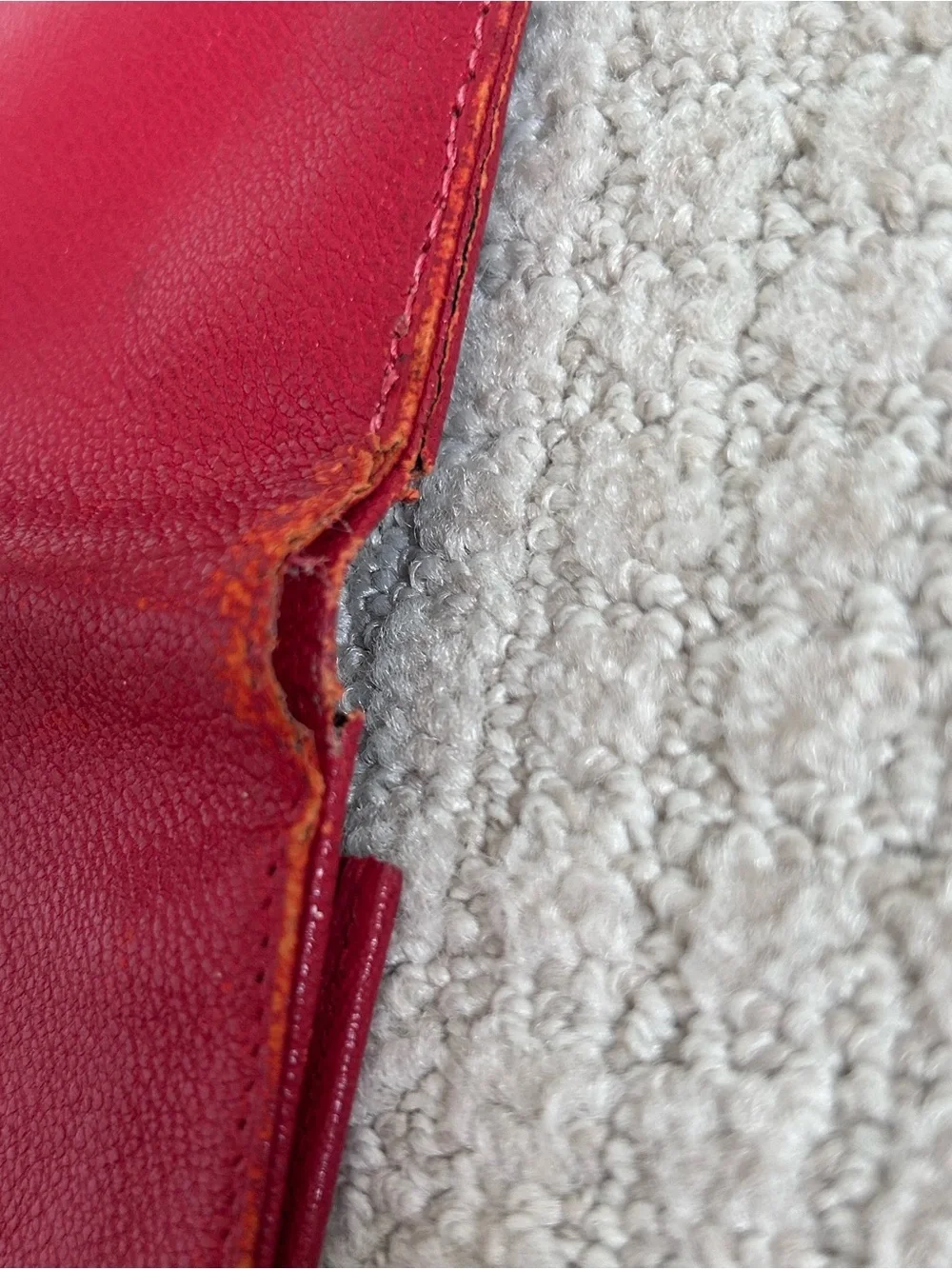 Vintage Genuine Cowhide West Germany Red Leather Bifold Travel Wallet *Rare*